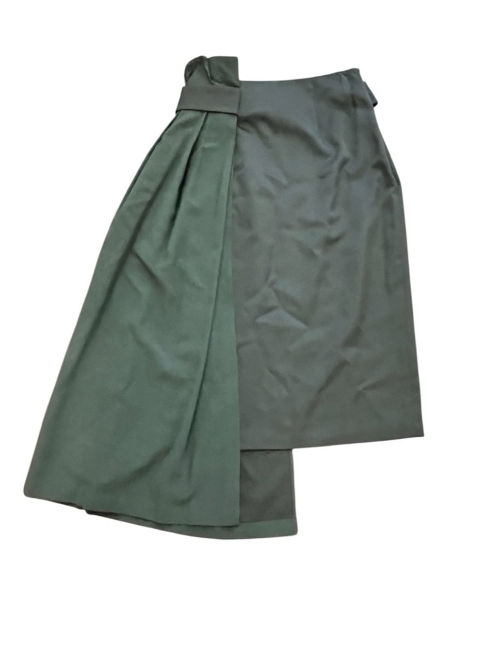 Silvae Asymmetric Midi Green Pleated Deconstructed XS Designer NWT